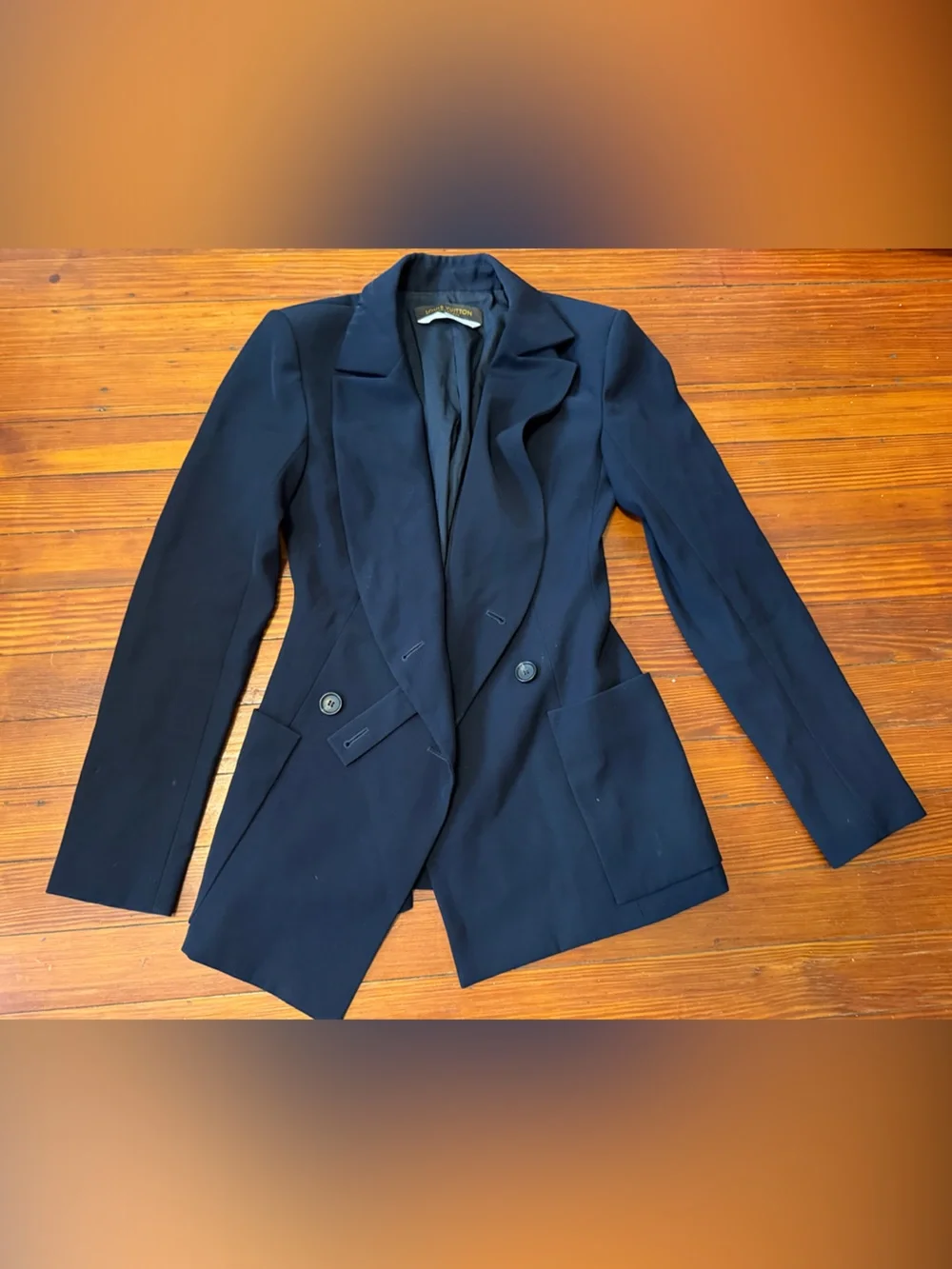 Authentic Louis Vuitton Navy Double-Breasted Blazer size 32